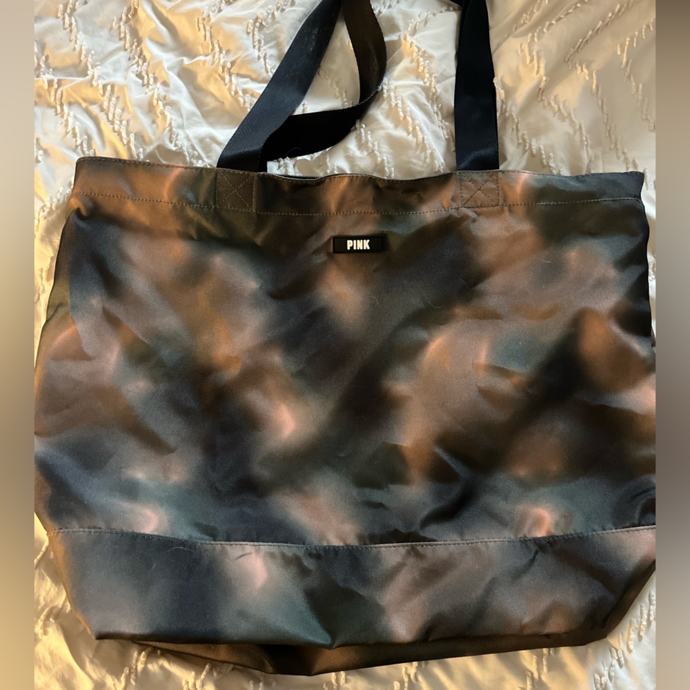 PINK Victoria's Secret Black and Tan Duffel Bag
